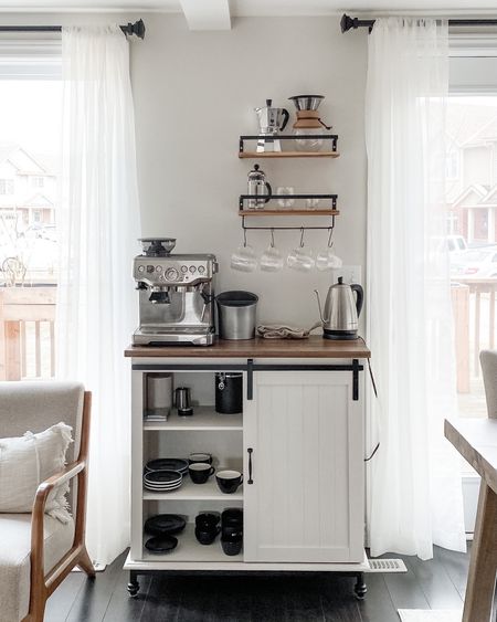 This wonderful coffee station sits between the dining room and living room. It’s the perfect set up for small spaces and a lovely bonus for entertaining fellow coffee lovers ☕️ 

#LTKhome