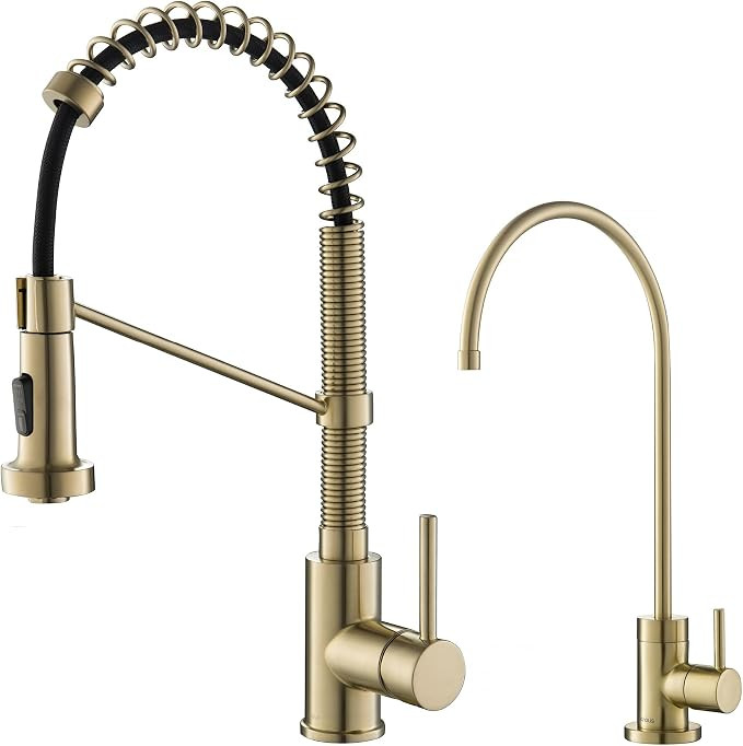 Kraus KPF-1610-FF-100BG Bolden Commercial Style Pull-Down Kitchen Purita Water Filter Faucet Comb... | Amazon (US)
