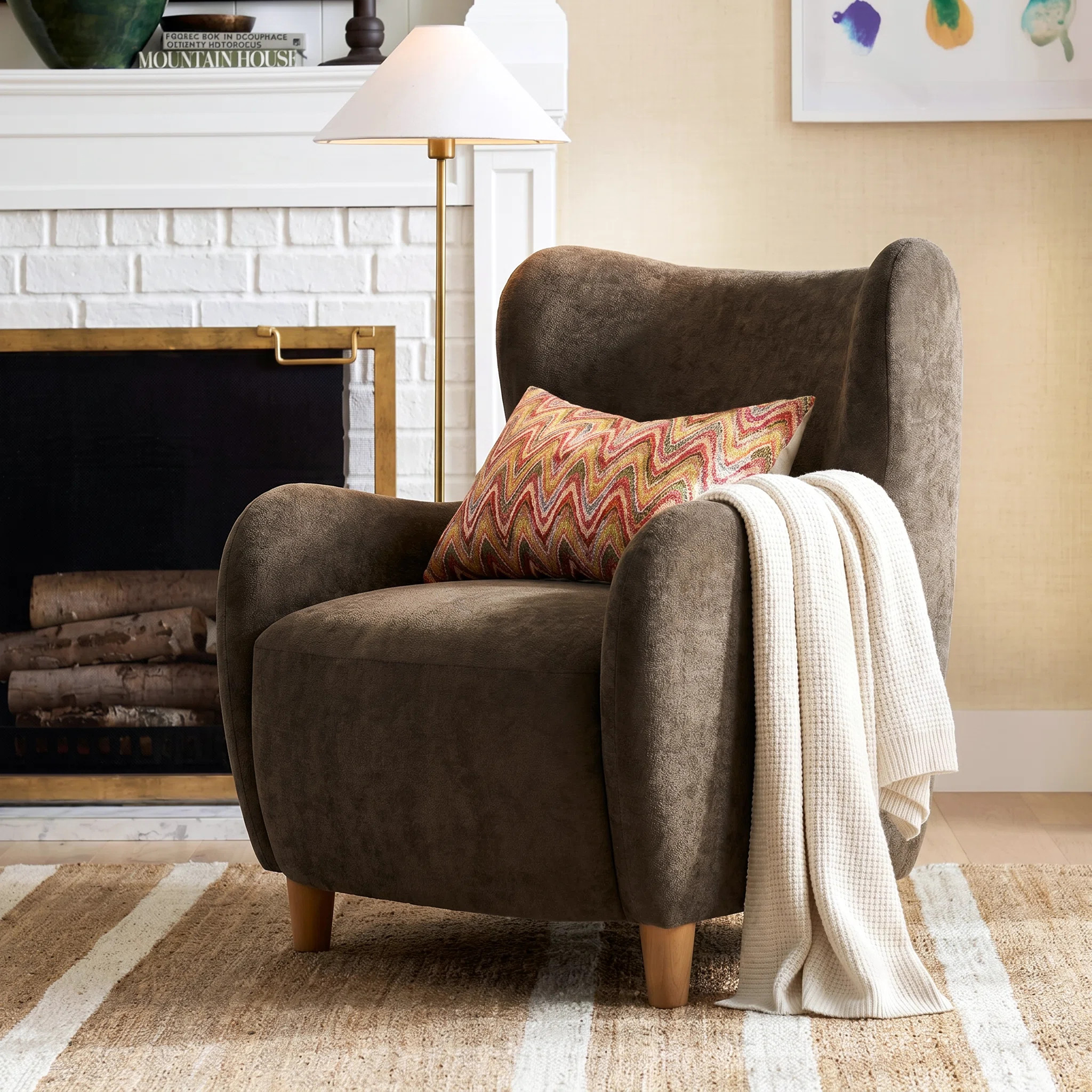 Reshami Wing Back Fabric Upholstered Accent Chair | Wayfair North America