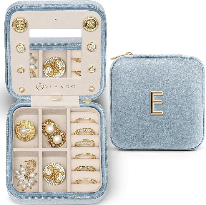 VLANDO Teacher Must Haves, Personalized Initial Jewelry Case, Back to School Gift for Teacher, Te... | Amazon (US)