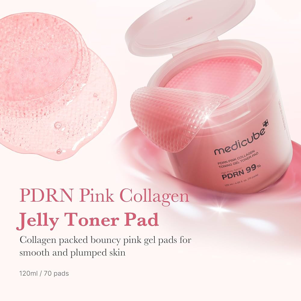 medicube Toner Pads Salmon DNA PDRN Pink Collagen Jelly Pad | Korean Gel Toner Pad | Niacinamide,... | Amazon (US)