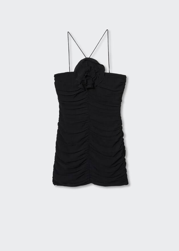 Appliqué draped dress -  Women | Mango USA | MANGO (US)