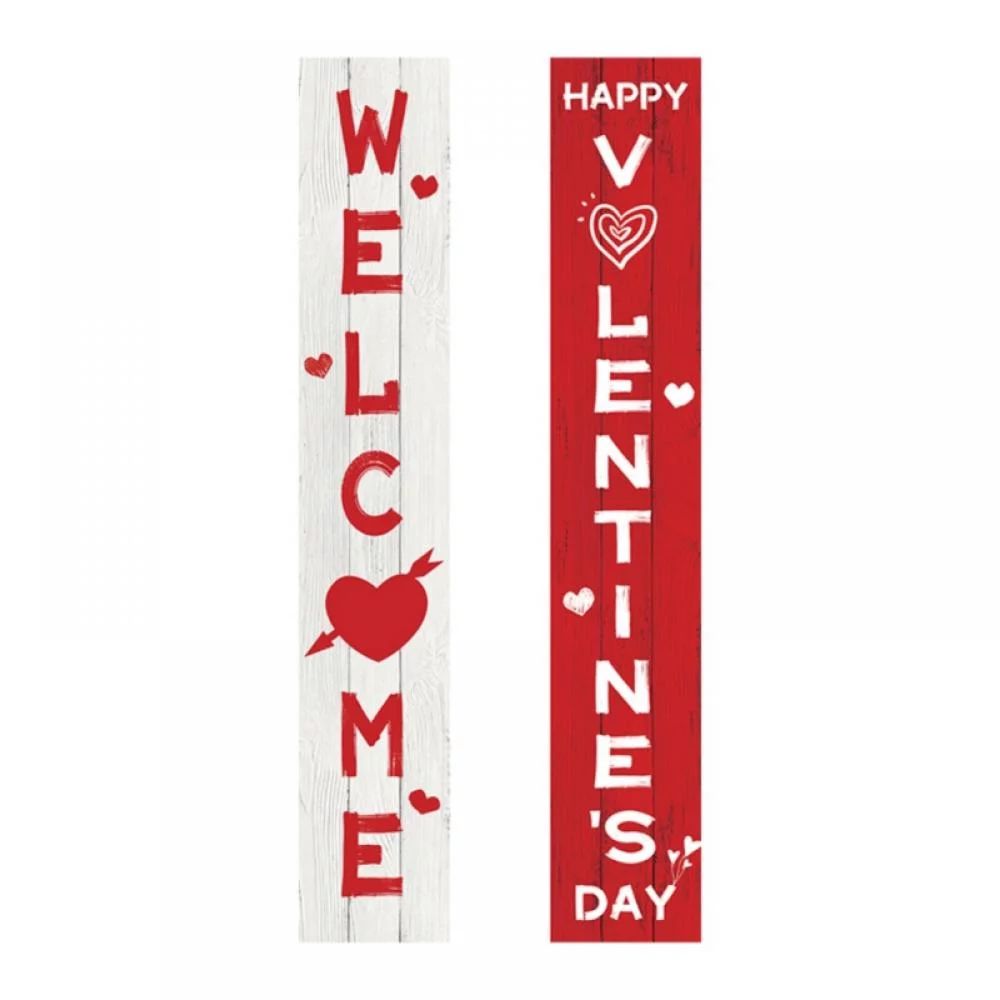 Valentine Porch Sign Valentines Day Decorations for the Home, Happy Valentines Day Banner Welcome... | Walmart (US)