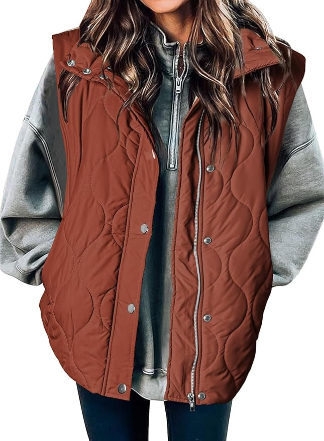 EVALESS Cropped Puffer Vest Women Lightweight Quilted Stand Collar Sleeveless Jackets Fall Winter... | Amazon (US)