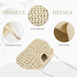 Emprier Straw Clutch Purses for Women Dumpling Bag Summer Beach Woven Handbag | Amazon (US)