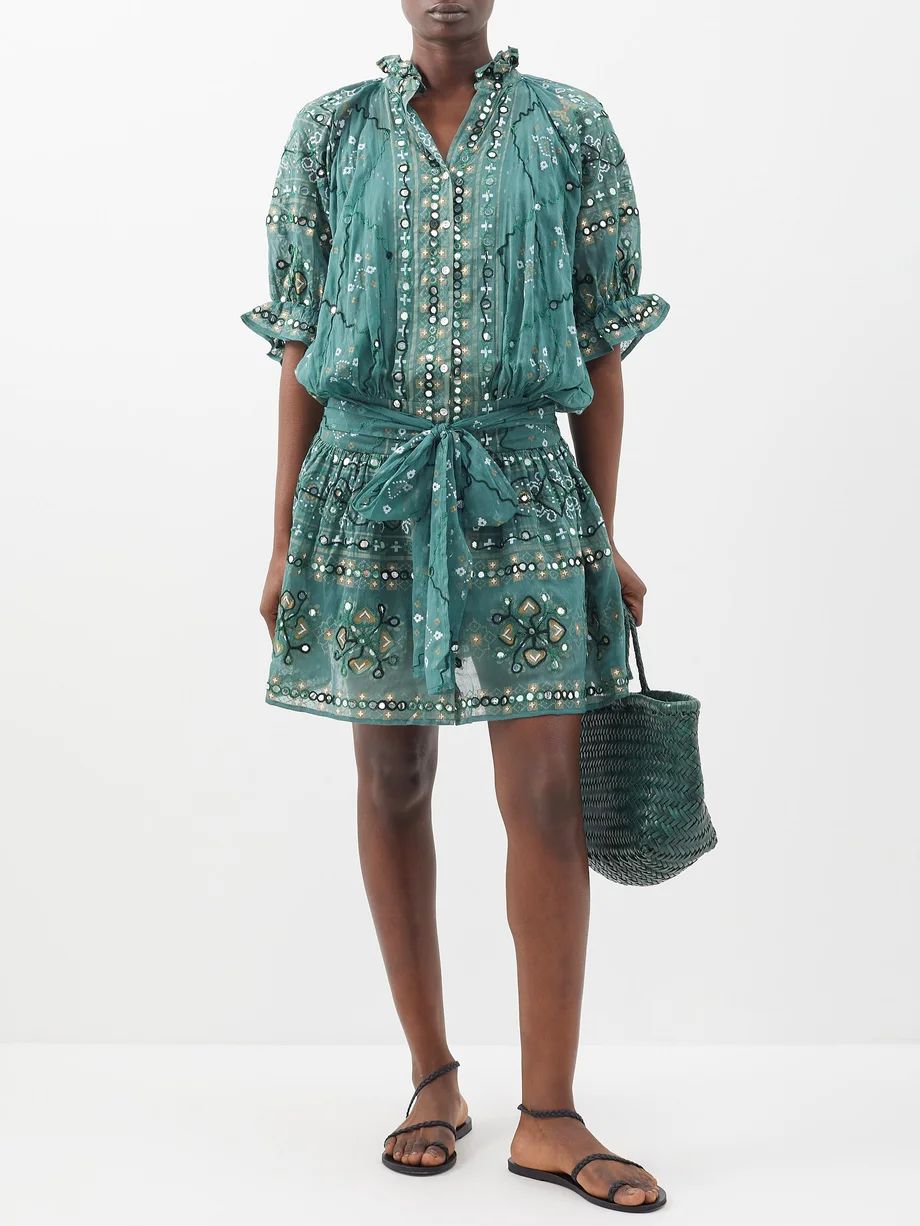 Mirrored mosaic-print cotton mini shirt dress | Matches (US)
