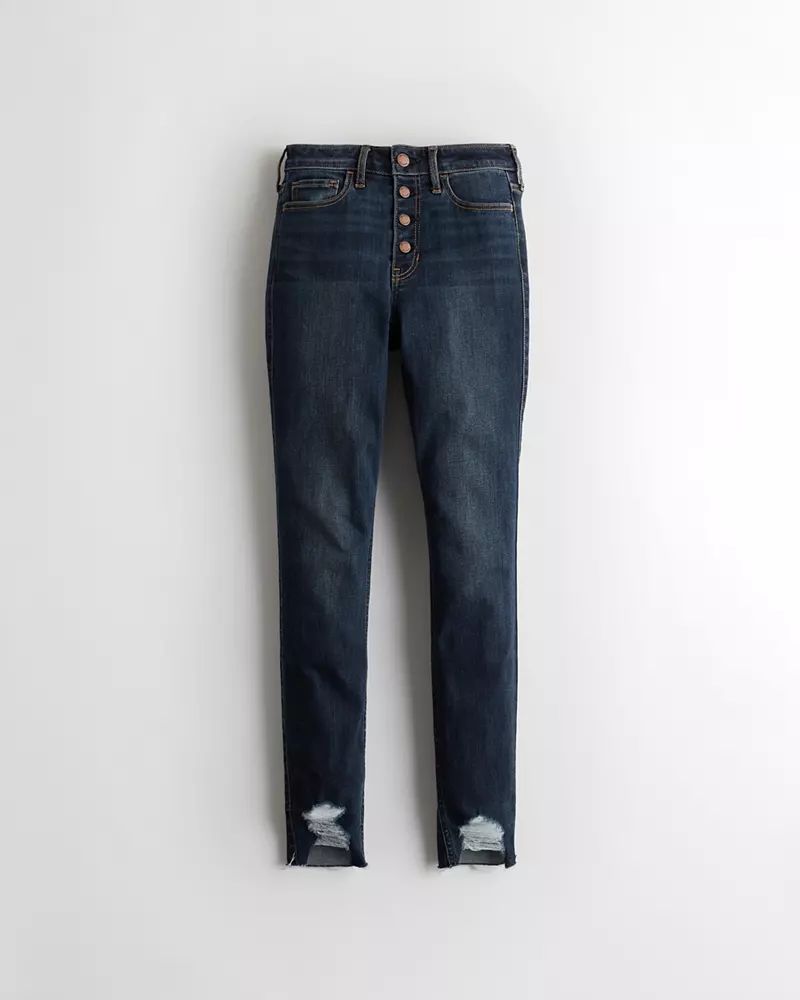 Soft Stretch High-Rise Crop Super Skinny Jeans | Hollister (US)