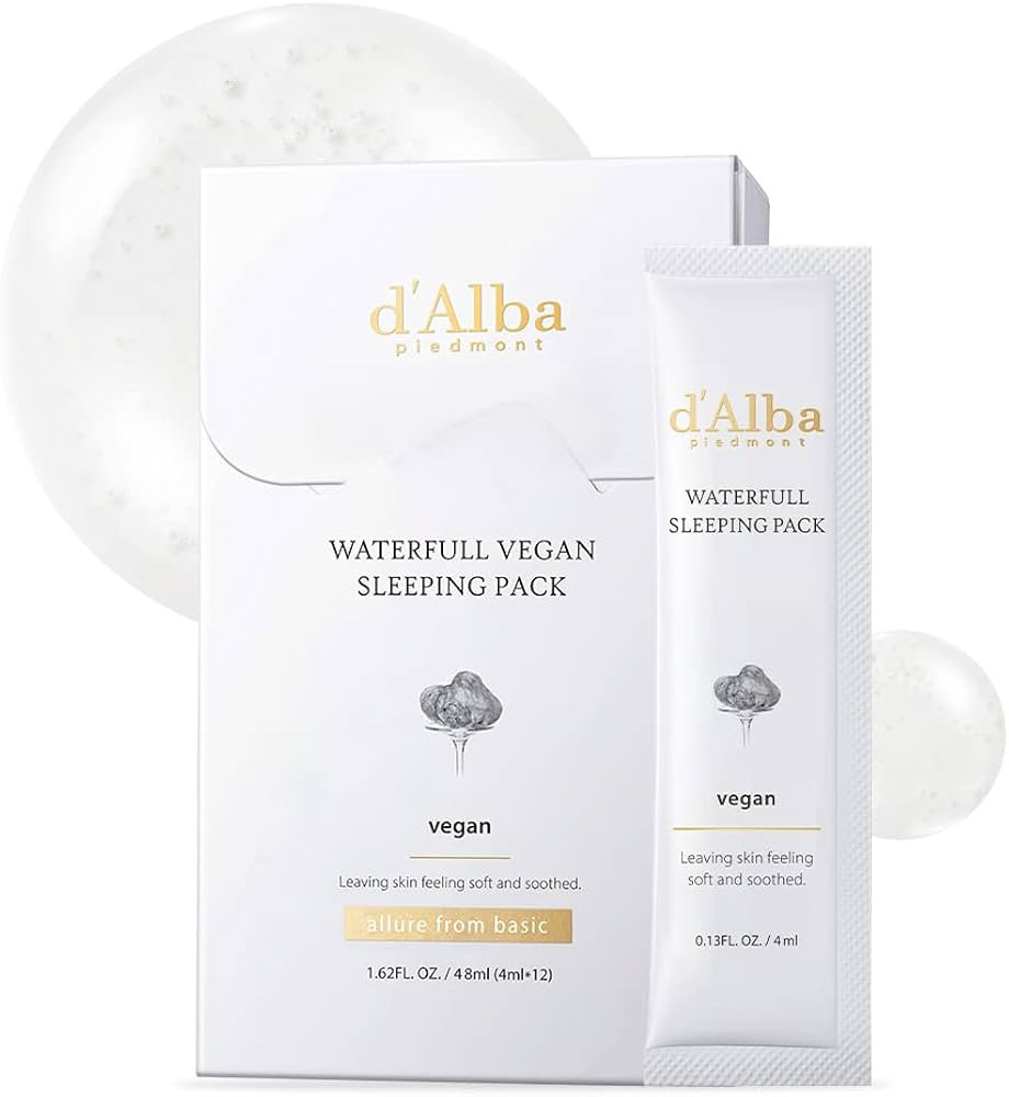 d'alba Piedmont Italian White Truffle Waterfull Vegan Sleeping Pack, Non Wash-off Overnight Face ... | Amazon (US)