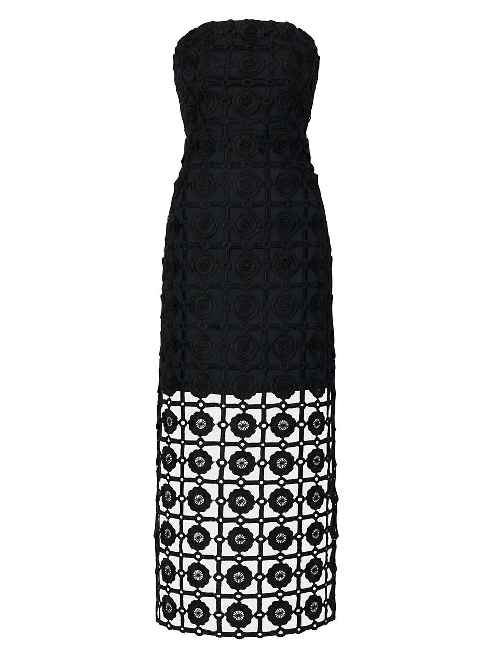 Kait Strapless Tiled Lace Midi-Dress | Saks Fifth Avenue
