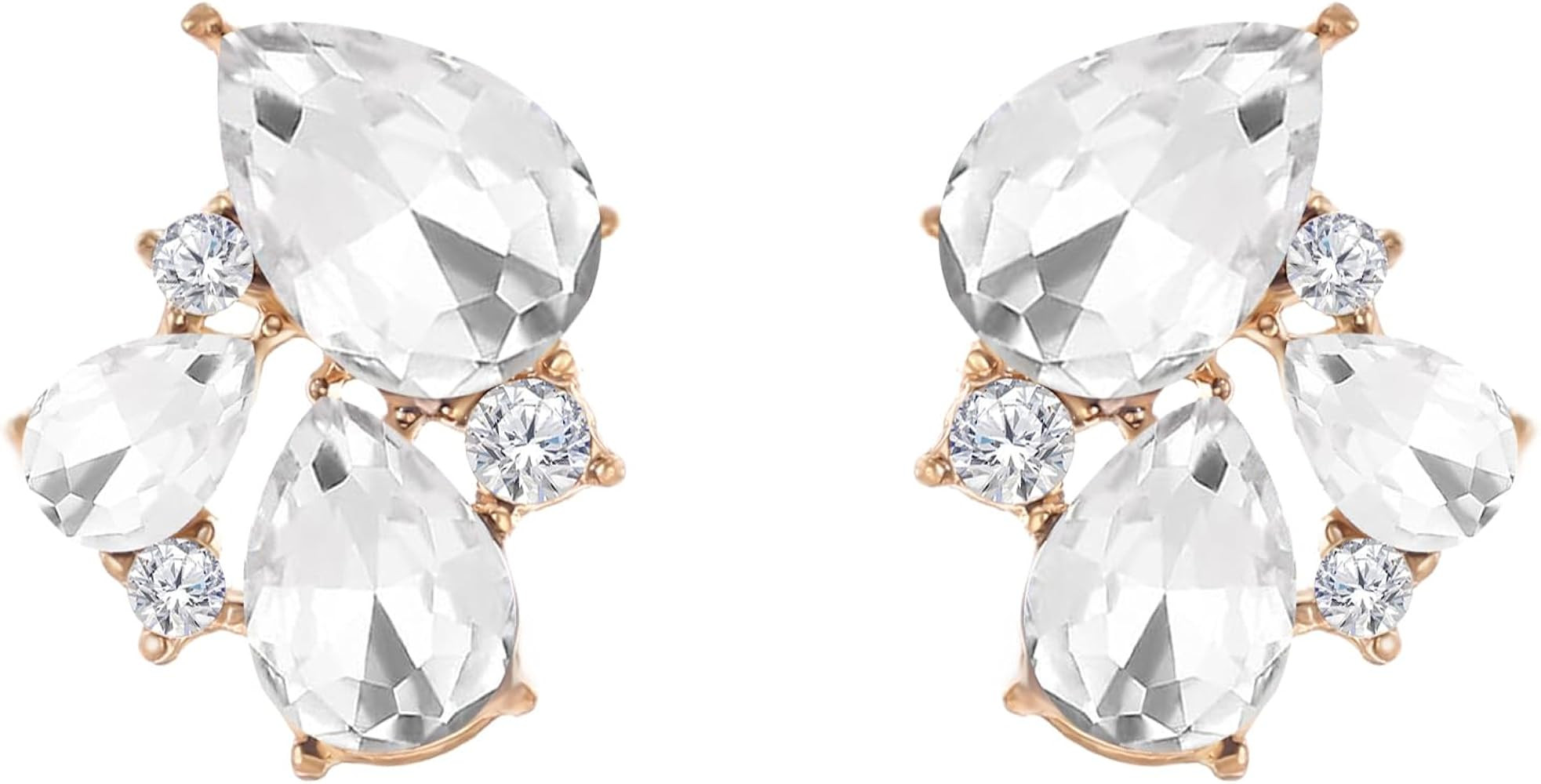 Rhinestone Stud Earrings Small Fancy Crystal Cluster Earrings for Women Brides Dainty Marquise St... | Amazon (US)