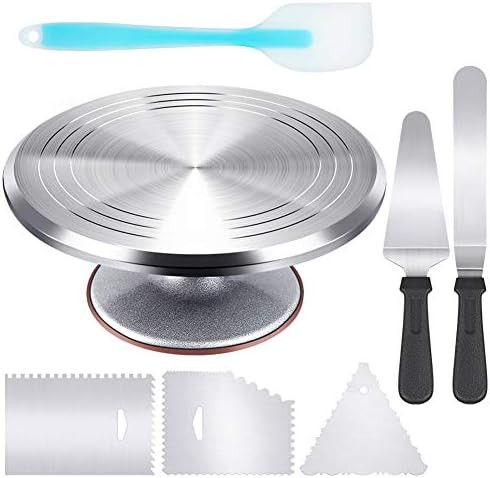 Kootek 12 Inch Cake Turntable Cake Decorating Kit Supplies, 7 Pcs Baking Supplies Aluminium Alloy... | Amazon (US)