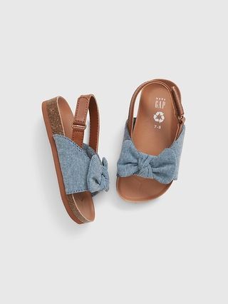 Toddler Chambray Bow Sandals | Gap (US)
