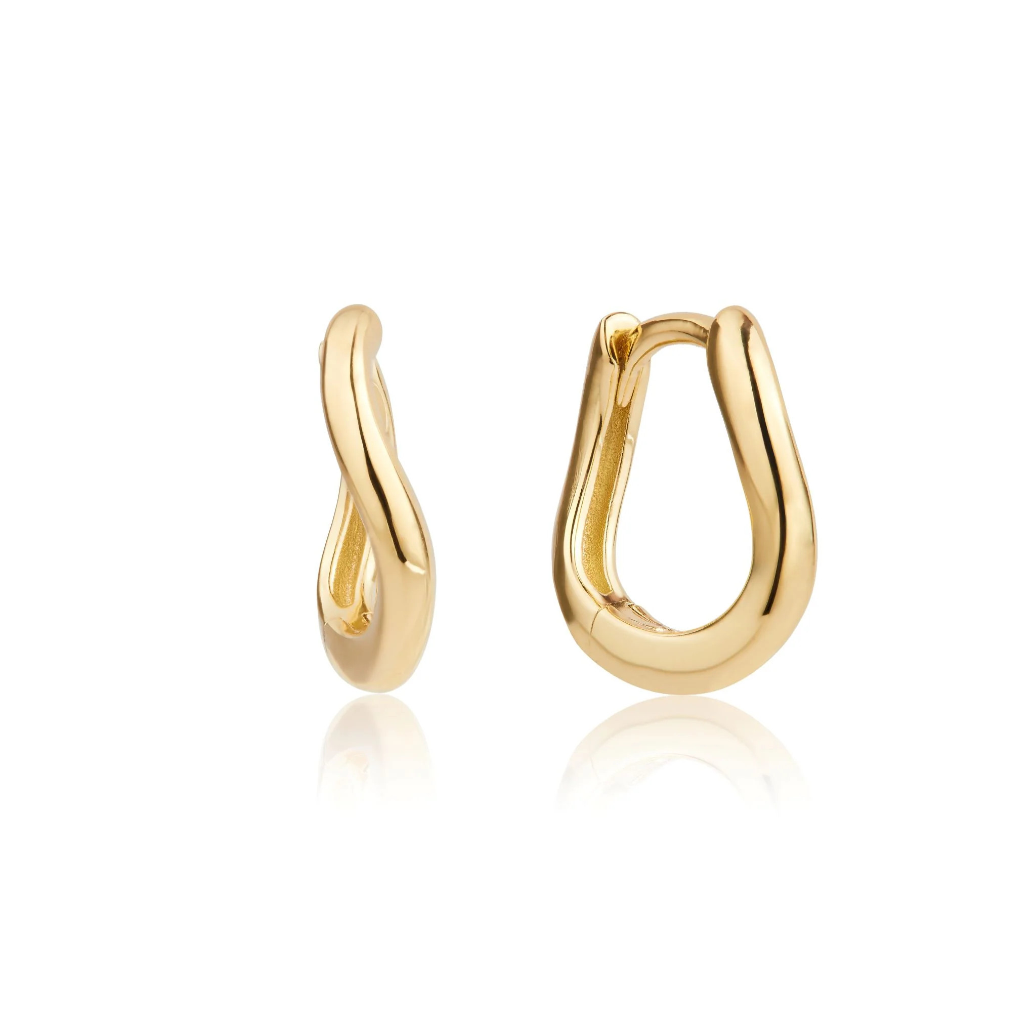 Gold Wave Huggie Hoop Earring | Lily & Roo