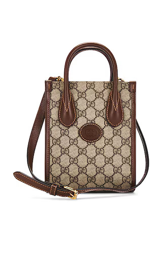 Gucci Interlocking G Mini Tote Bag in Beige | Revolve Clothing (Global)