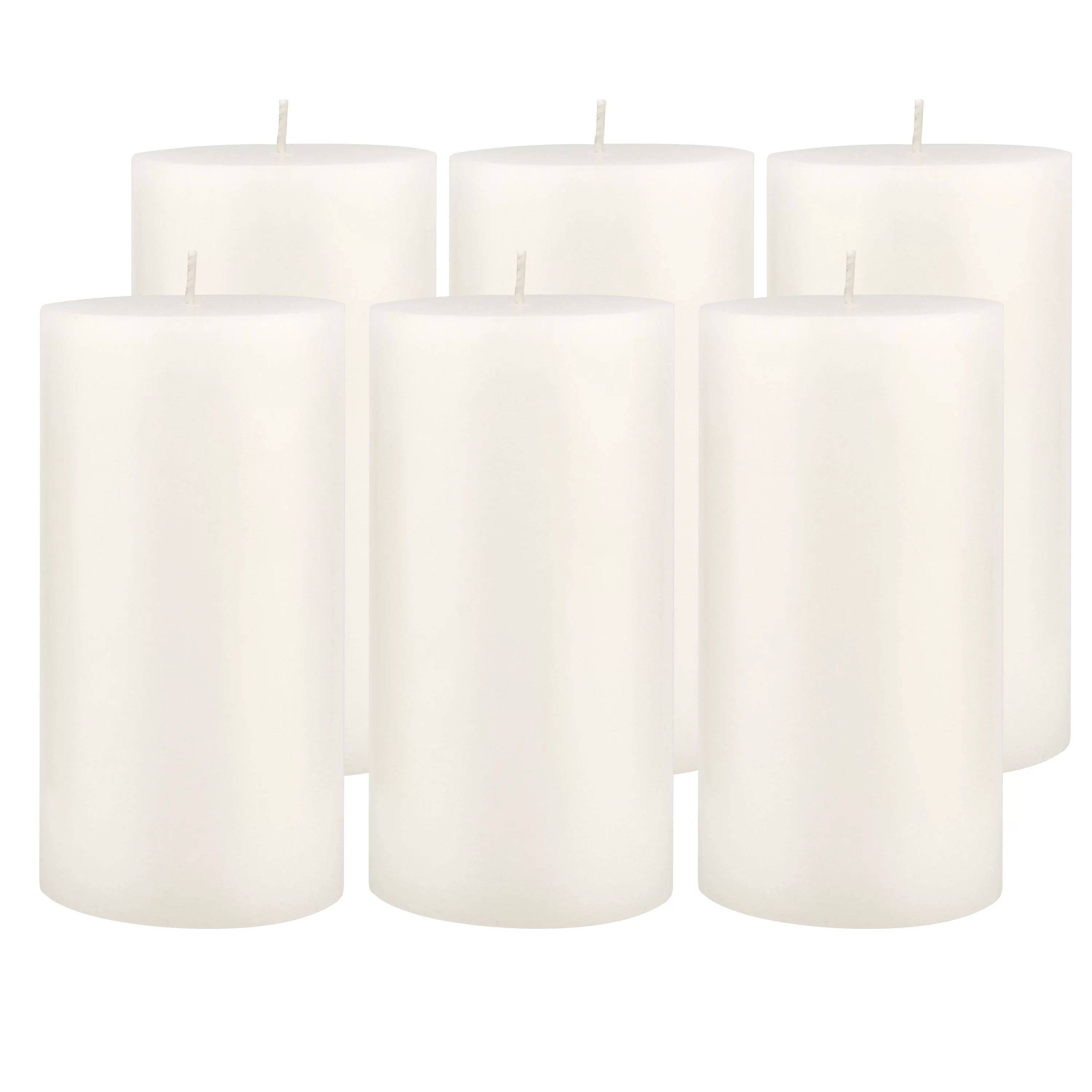 Stonebriar Unscented 3" x 6" 1-Wick White Pillar Candles, 6 Pack | Walmart (US)