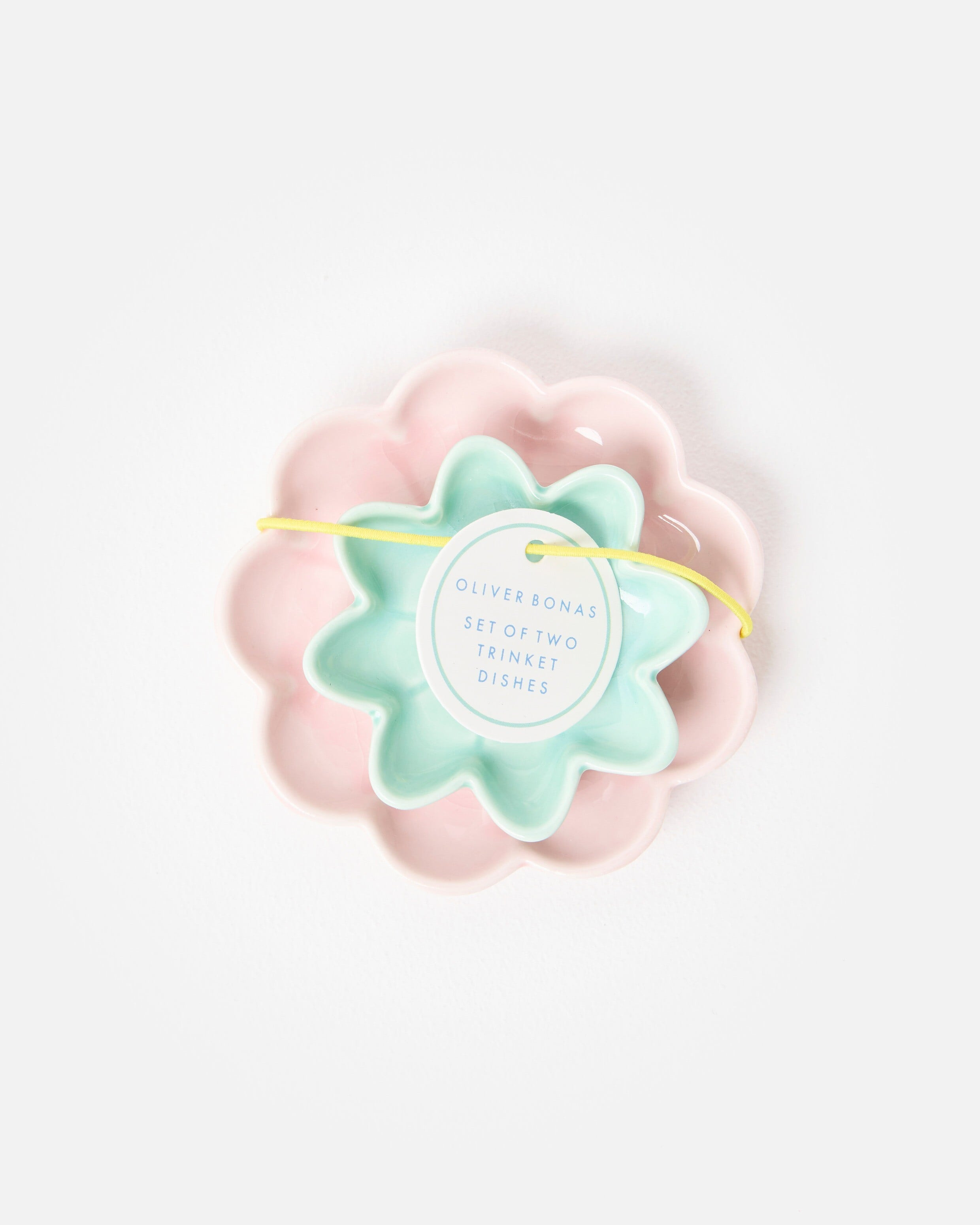 Pink & Blue Flower Trinket Dishes Set of Two | Oliver Bonas | Oliver Bonas (Global)