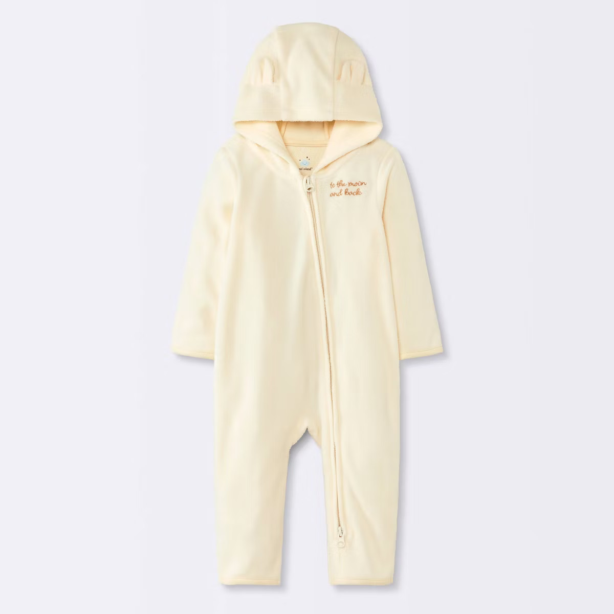 Baby Hooded Love You to the Moon and Back Pramsuit Romper - Cloud Island™ Cream | Target