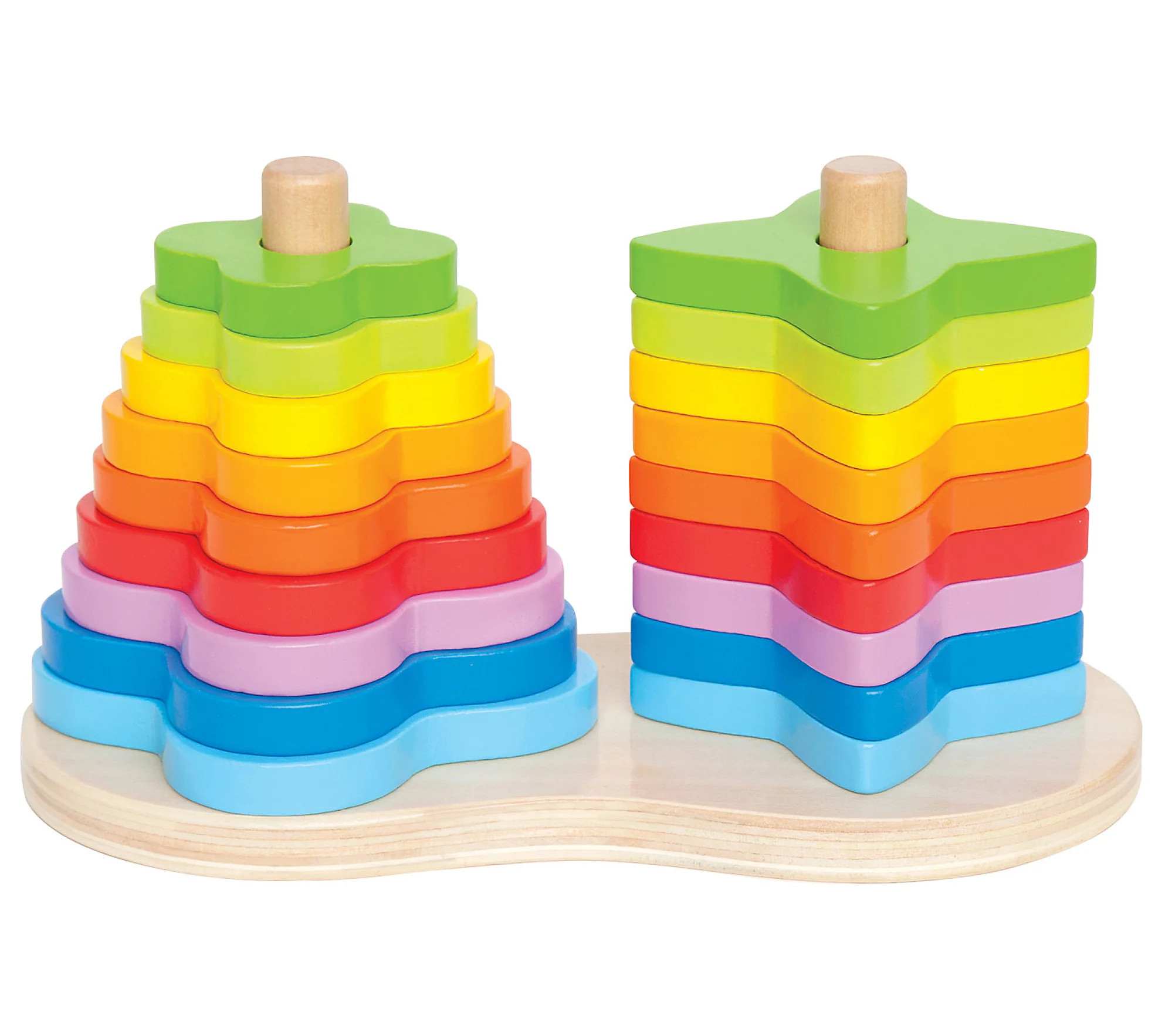 Hape Double Rainbow Stacker Peg Stacking & Sort ing Game | QVC
