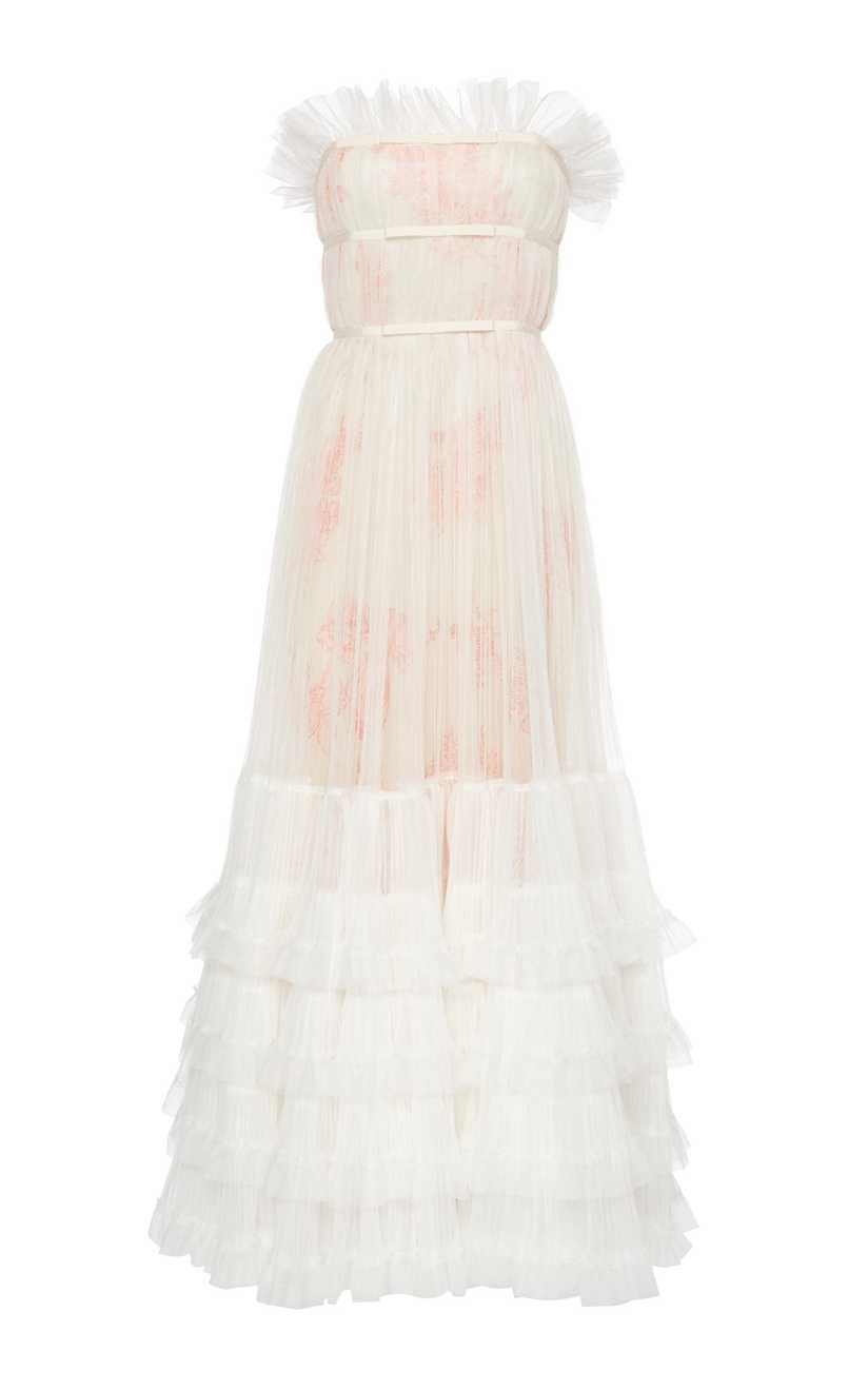 Strapless Ruffled Tulle Gown | Moda Operandi Global