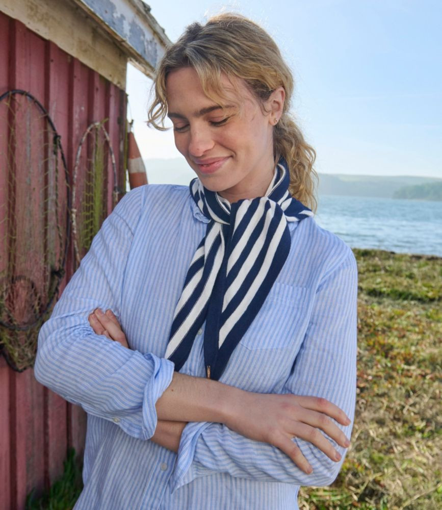 Women's Cotton/Cashmere Knit Triangle Scarf, Striped | L.L. Bean