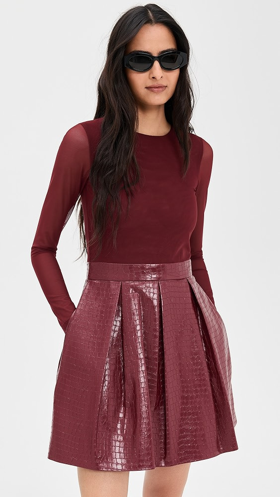 Chara Faux Croc Pleated Party Dress | Shopbop
