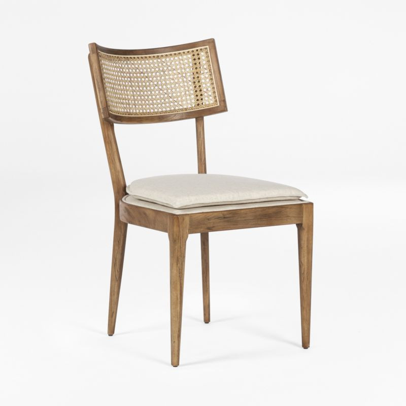 Libby Light Brown Wood and Natural Cane Dining Chair | Crate & Barrel