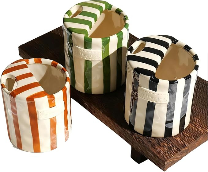 Personalized Ceramic Cup, Custom Hand-Painted Striped Coffee Mug with Name for Women&Men, 10oz Te... | Amazon (US)