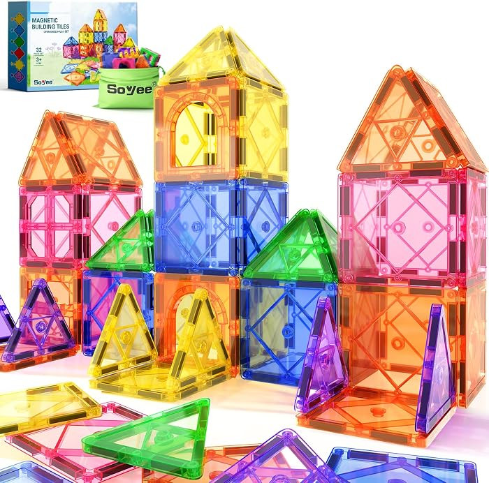 Magnetic Tiles Toddler Toys Magnetic Building Blocks for Kids Ages 3-12 STEM Educational Toys for... | Amazon (US)