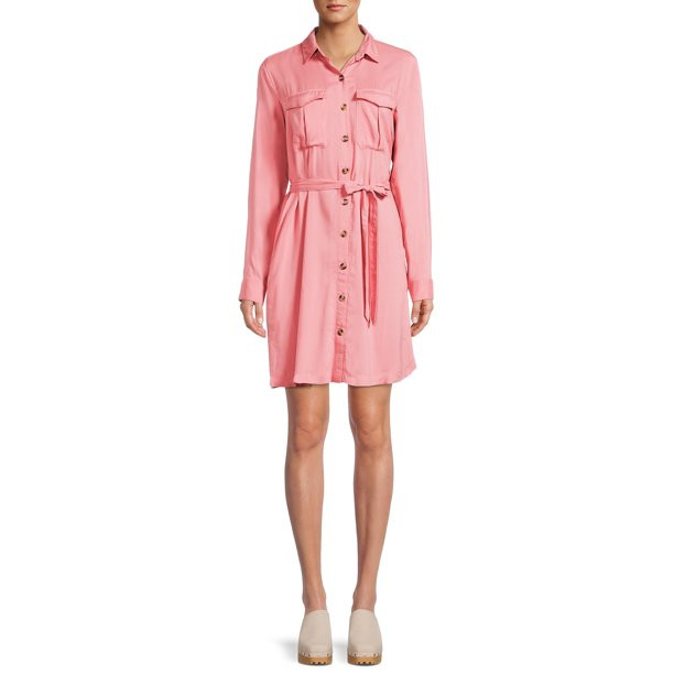 Time and Tru Women's Utility Shirt Dress | Walmart (US)