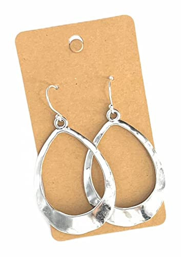 Large Teardrop Hoop on Sterling Silver Earrings Bohemian Boho Statement Jewelry | Amazon (US)
