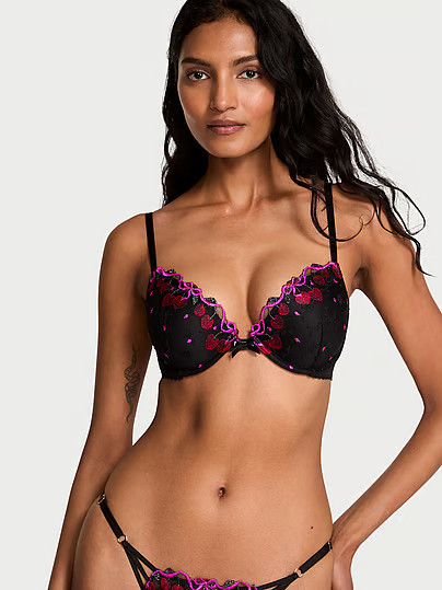 Very Sexy Cherry Pop Embroidery Push-Up Bra, Print, 40D - Women's Bras - Victoria's Secret | Victoria's Secret (US / CA )