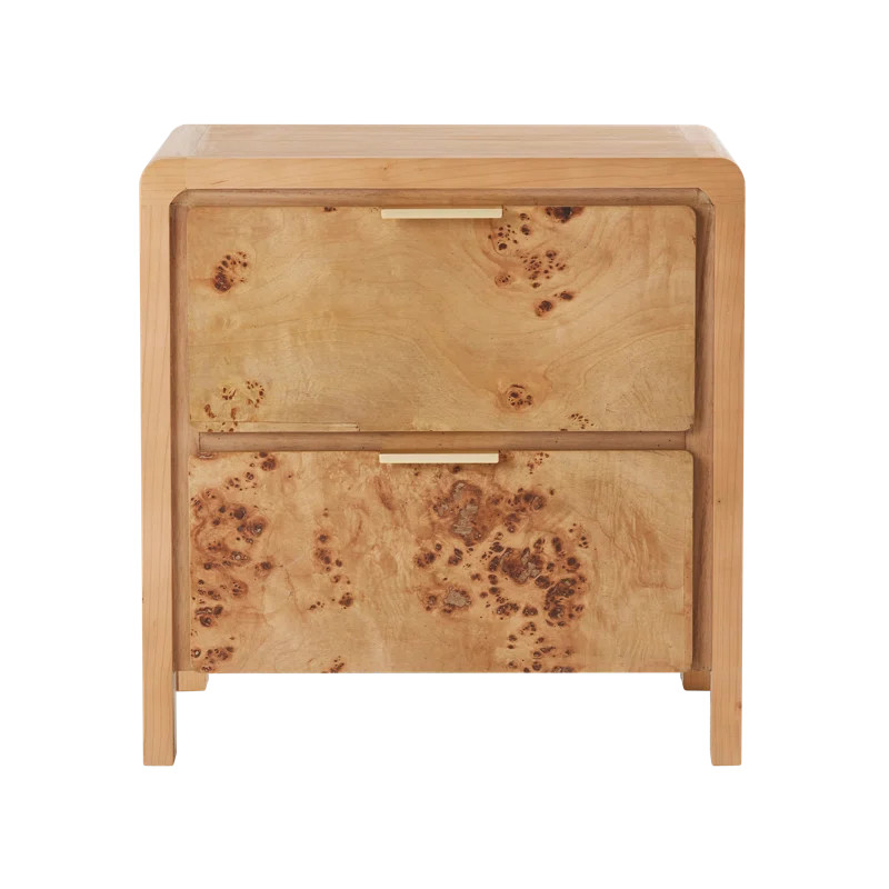 Manish Rustic Farmhouse 2 - Drawer Nightstand in Natural Wood | Wayfair North America