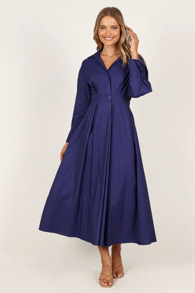 Violet Long Sleeve Midi Dress - Royal Blue | Petal & Pup (US)