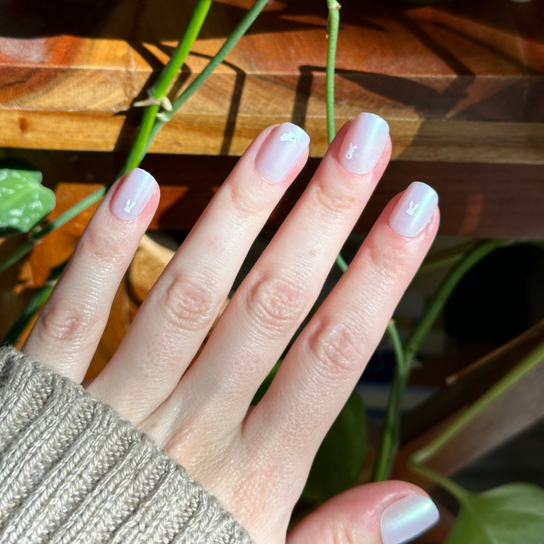 Olive & June Instant Mani Extra Short Squoval Press-On Nails, Pink, Hoppy Bunny, 42 Pieces - Walm... | Walmart (US)