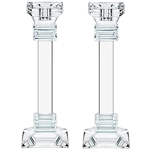 Crystal Candle Holders Set of 2-9.2" Tall Crystal Candlestick Holders - Ultra Elegant & Modern Centerpiece Home Décor | Amazon (US)