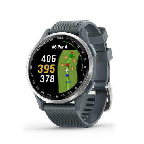 Garmin Approach® S44, Essential Golf GPS Smartwatch, AMOLED Display, On-Course Features, Silver Aluminum Bezel with Twilight Silicone Band | Amazon (US)