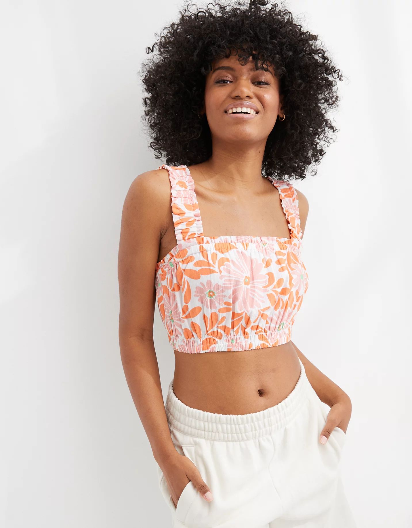 Aerie Woven Cropped Tank Top | American Eagle Outfitters (US & CA)