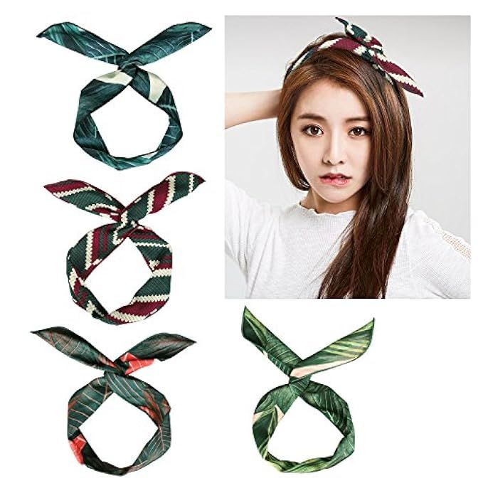 4 Pack Retro Headband, Boho Style Hair Band Wrap for Women and Girl | Amazon (US)