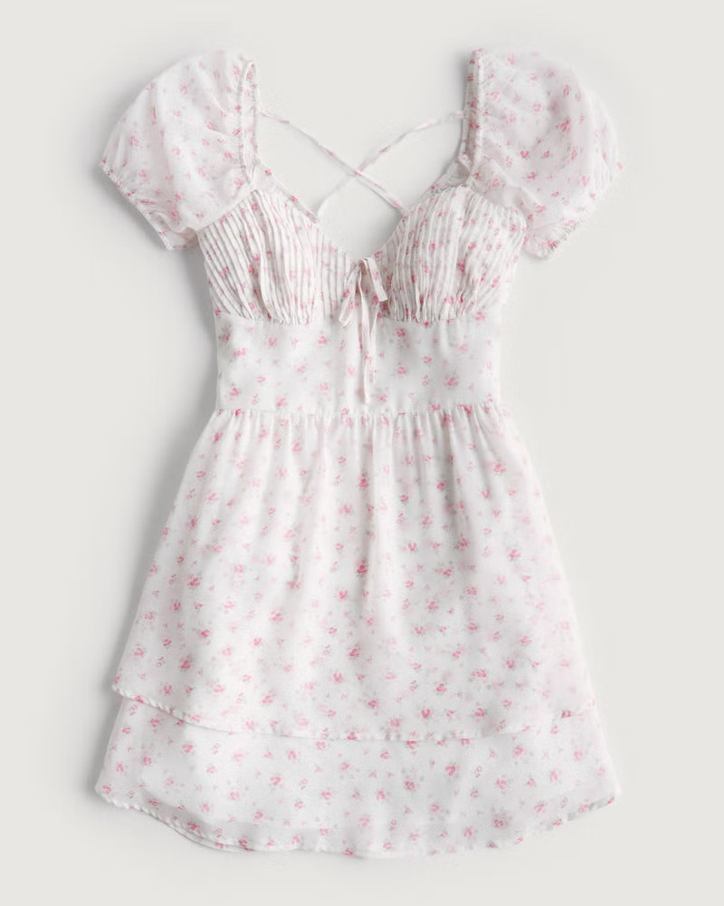 Women's Tie-Back Double-Tier Short Dress | Women's Dresses & Rompers | HollisterCo.com | Hollister (US)