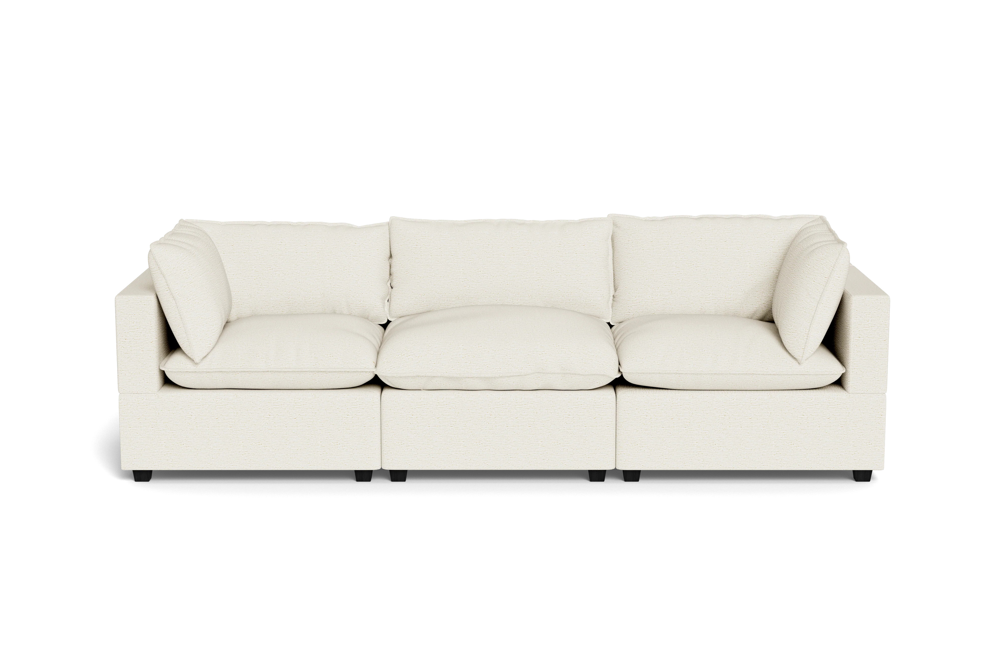 Kova Pillow Cushion Sofa 122"" - Sand Performance Basketweave | Albany Park