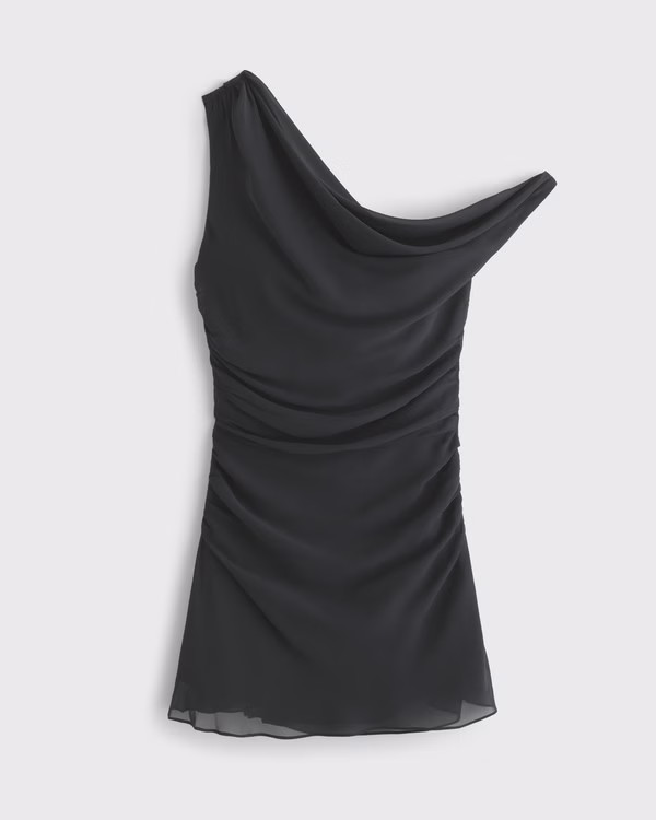 One-Shoulder Draped Mini Dress | Abercrombie & Fitch (US)