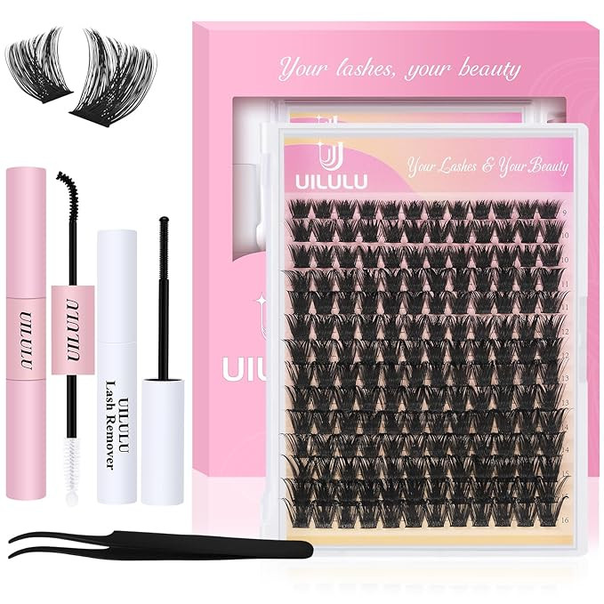 DIY Lash Clusters Kit 168 Individual Clusters False Eyelashes, Cluster Eye Lash Extensions Kit wi... | Amazon (US)