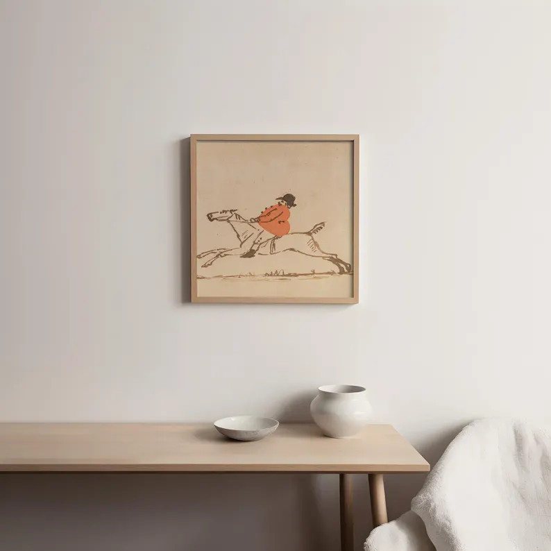 Stout Huntsman on a Galloping Horse - Horse and Rider - Equestrian Illustration. - Etsy | Etsy (US)