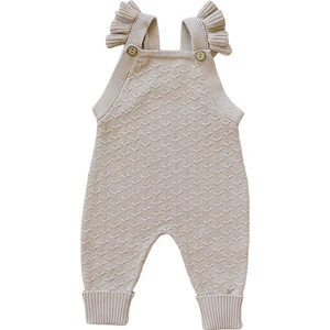 Mebie Baby Ruffle Knit Overalls for Infants and Toddlers: Sizes 0-3 Months to 2 Years | Mebie Baby
