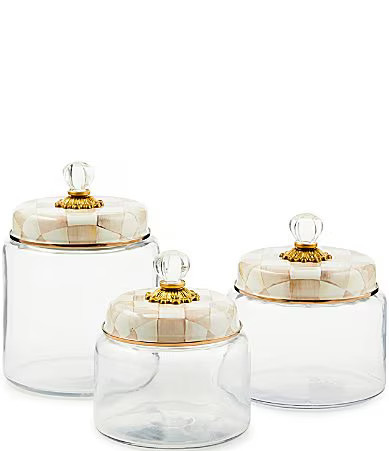 MacKenzie-Childs Mocha Check® Kitchen Canister - Small | Dillard's