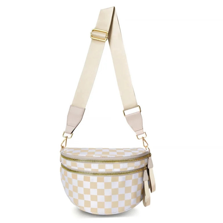 Gynky Checkered Crossbody Bag Bum Bags for Women, Spacious Nylon Shoulder Handbag Purse Fanny Pac... | Walmart (US)