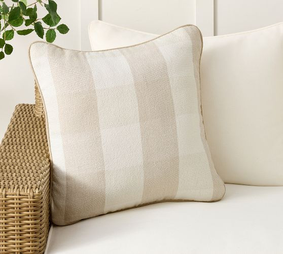 Sawyer Check Outdoor Pillow | Pottery Barn (US)