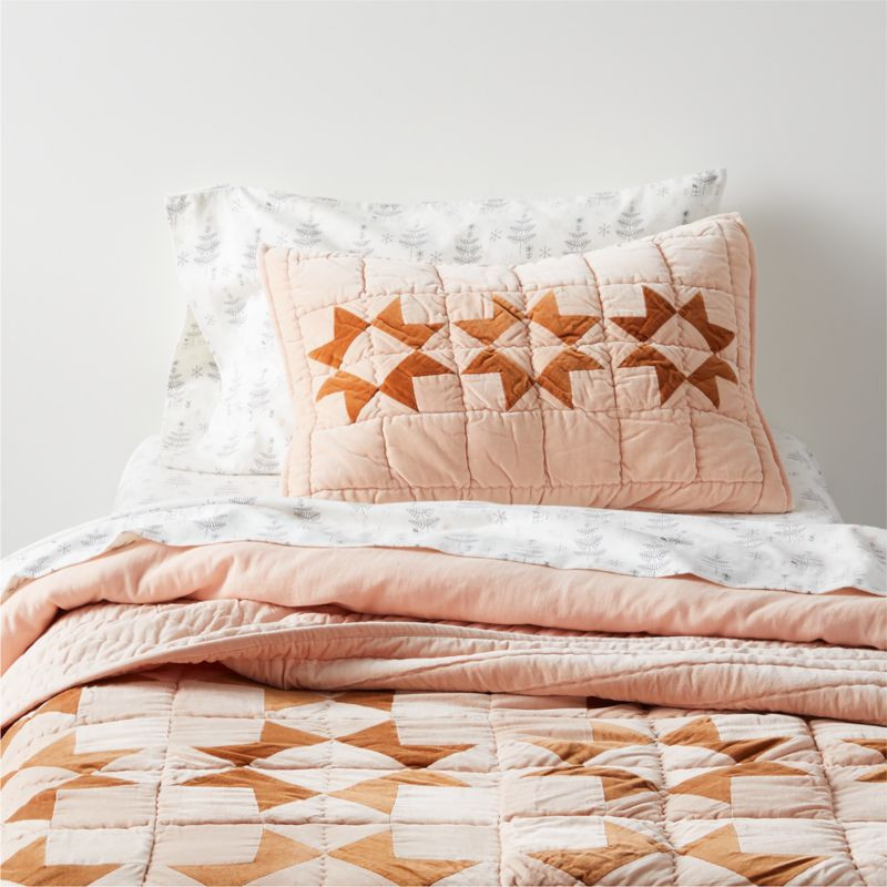 Elegant Pink Heritage Velvet Kids Twin Quilt + Reviews | Crate & Kids | Crate & Barrel