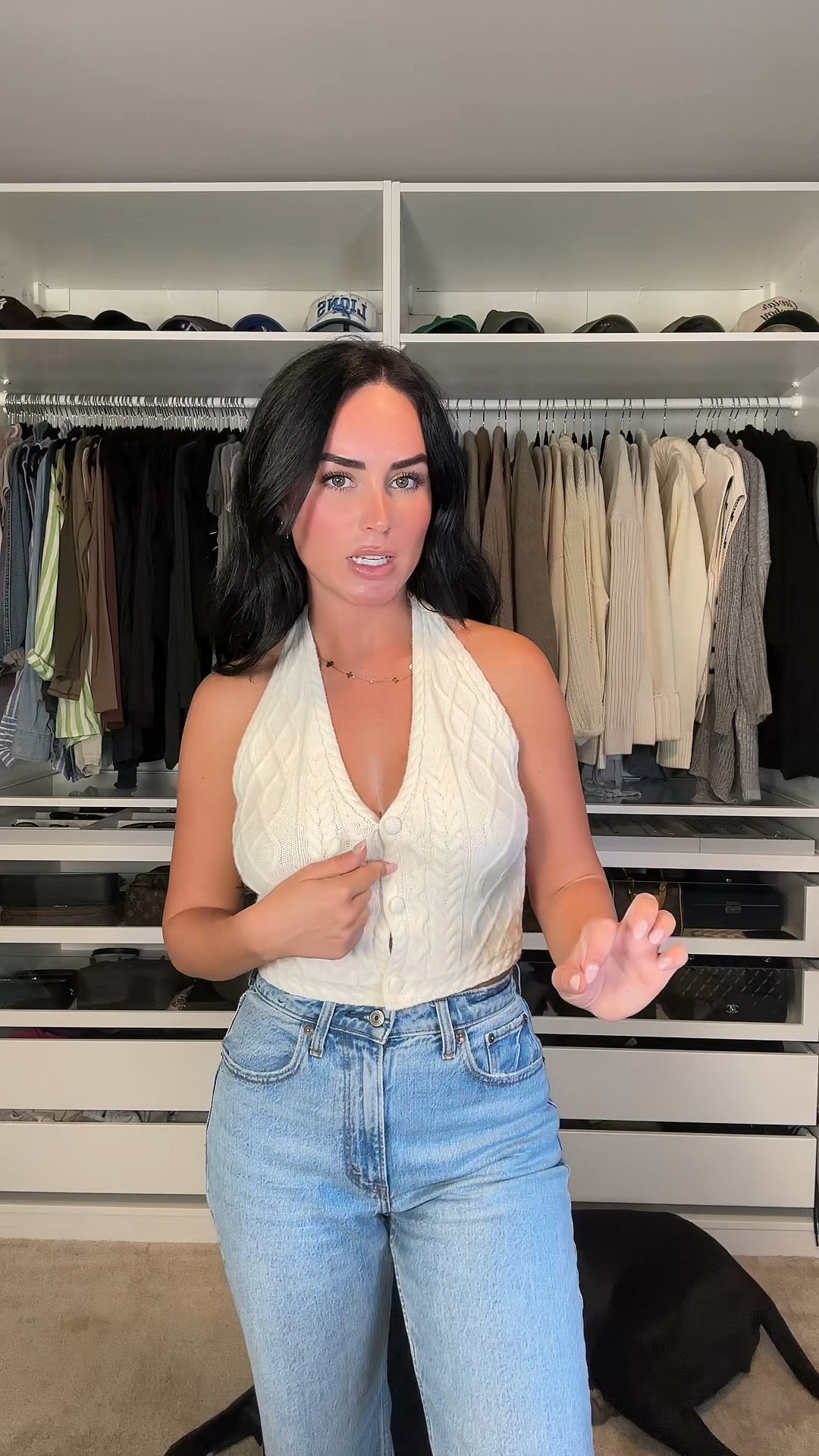 I’m wearing a size small knit halter top
Size 26 curve love jeans 


#revolveme #haltertop #knittop #fallfashion 

#LTKVideo #LTKFindsUnder100 #LTKStyleTip