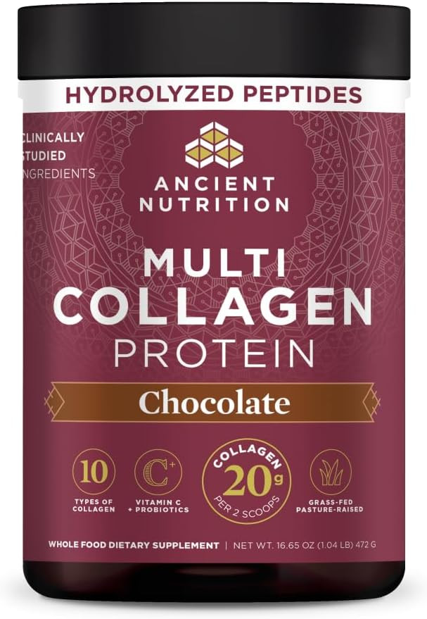 Ancient Nutrition Multi Collagen Protein, Hydrolyzed Peptides, Chocolate | Amazon (US)